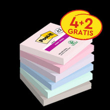 Post-it® Super Sticky Notes, Soulful Collection, 76 mm x 76 mm, Propagace, 90 listů/blok, 4 bloky + 2 zdarma/balení, 100% PEFC, SGSCH-PEFC-COC-110078 | Balení (6 kusů)
