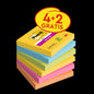 Post-it® Super Sticky Notes, Carnival Collection, 76 mm x 76 mm, Promotion, 90 listů/blok, 4 bloky + 2 zdarma/balení, 100% PEFC, SGSCH-PEFC-COC-110078 | Balení (6 kusů)