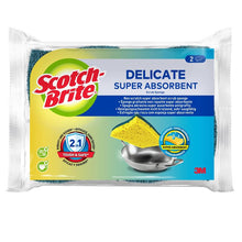 Scotch-Brite® Delicate Čisticí houba z přírodních vláken, která nepoškrábe, Balení po 10 ks - Vysoce savá houbička Ideální pro každodenní úklidové úkoly | Kartonová krabice (1 kus)