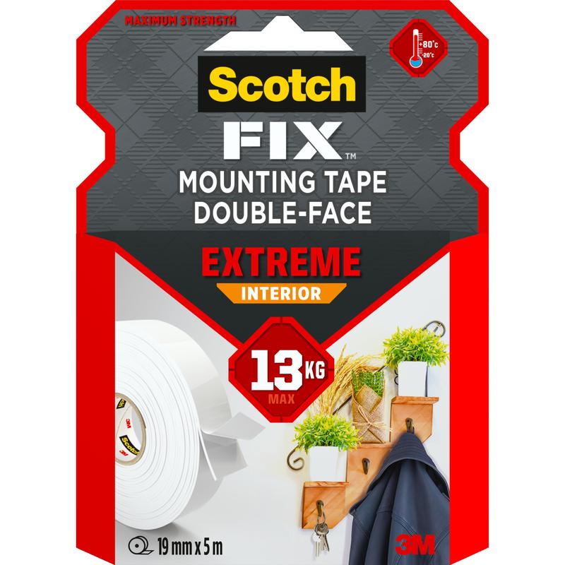 Scotch-FIX™ Extreme oboustranná vnitřní montážní páska PGS05-1950-P, 19 mm x 5 m, 1 role/balení | Balení (1 role)