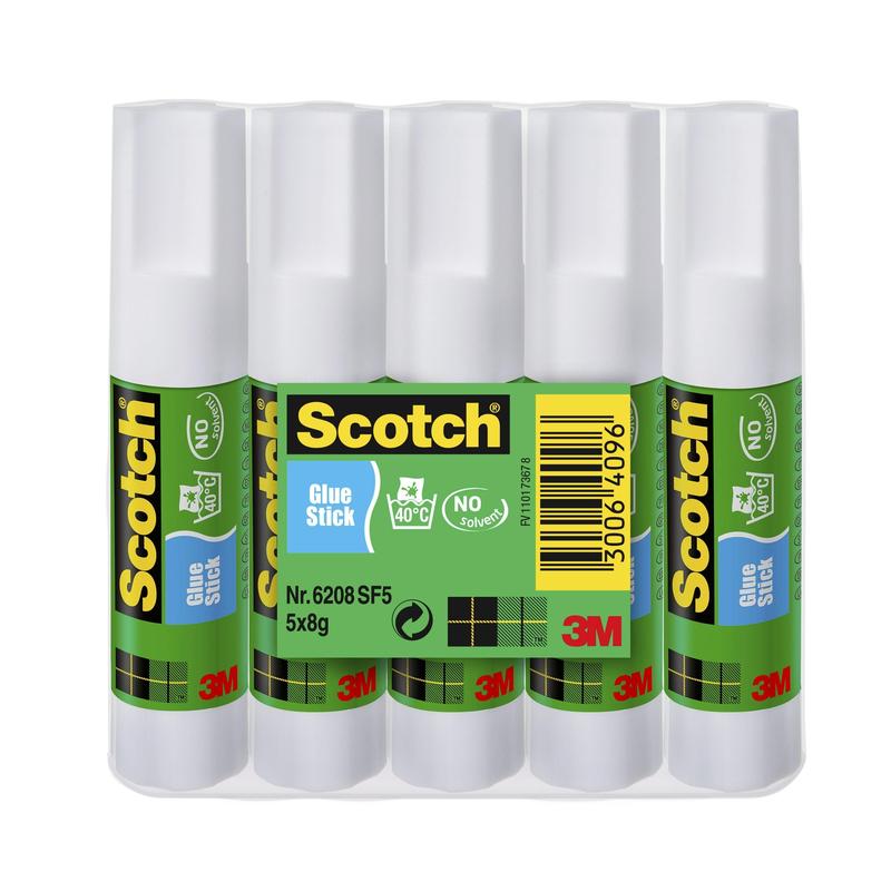 Scotch® Permanentní lepidlo Stick 5 tyčinek 8g | Balení (1 sada)
