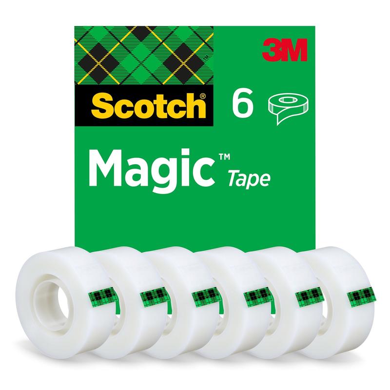 Scotch® Magic™ Invisible Tape 8-1933-6/5S, 19 mm x 33 m, 6 rolí/balení | Balení (6 rolí)