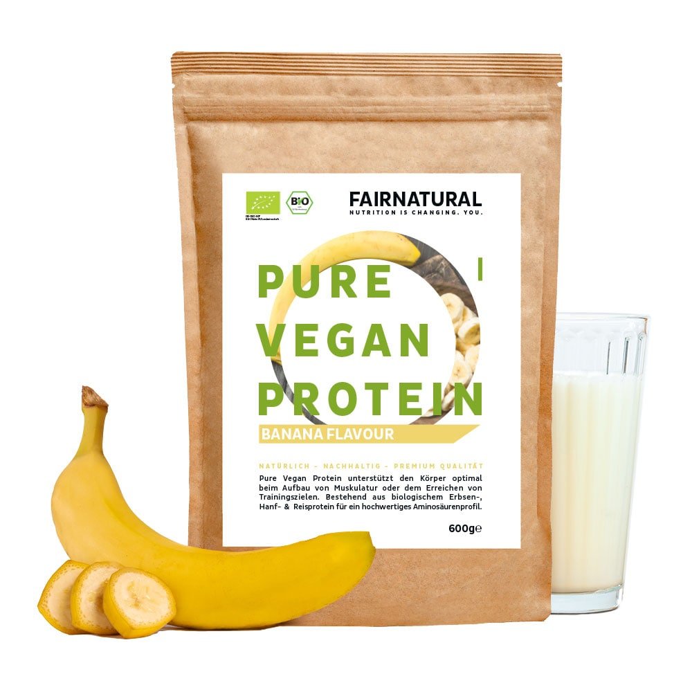 Bio veganský proteinový prášek banán bez sóji