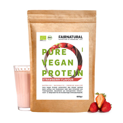 Bio veganský proteinový prášek jahodový bez sóji