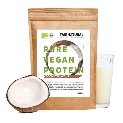 Organický veganský proteinový prášek kokos bez sóju