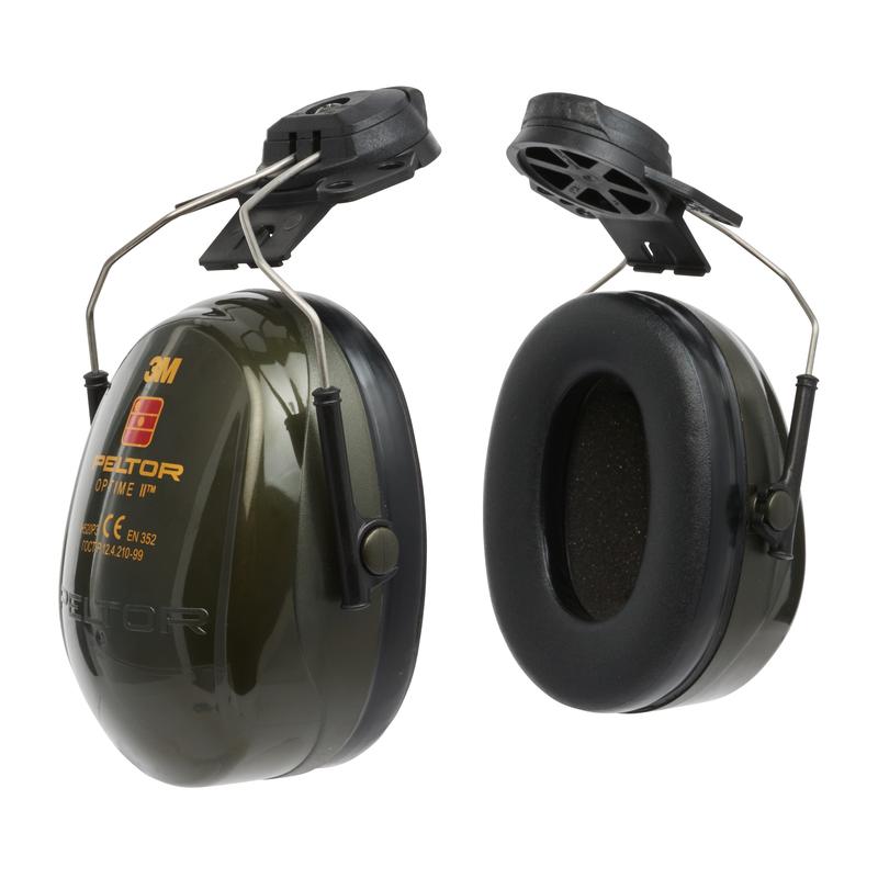 Mušlové chrániče sluchu 3M™ PELTOR™ Optime™ II, zelené, držák na helmu, H520P3E-410-GQ | Balení (1 kus)